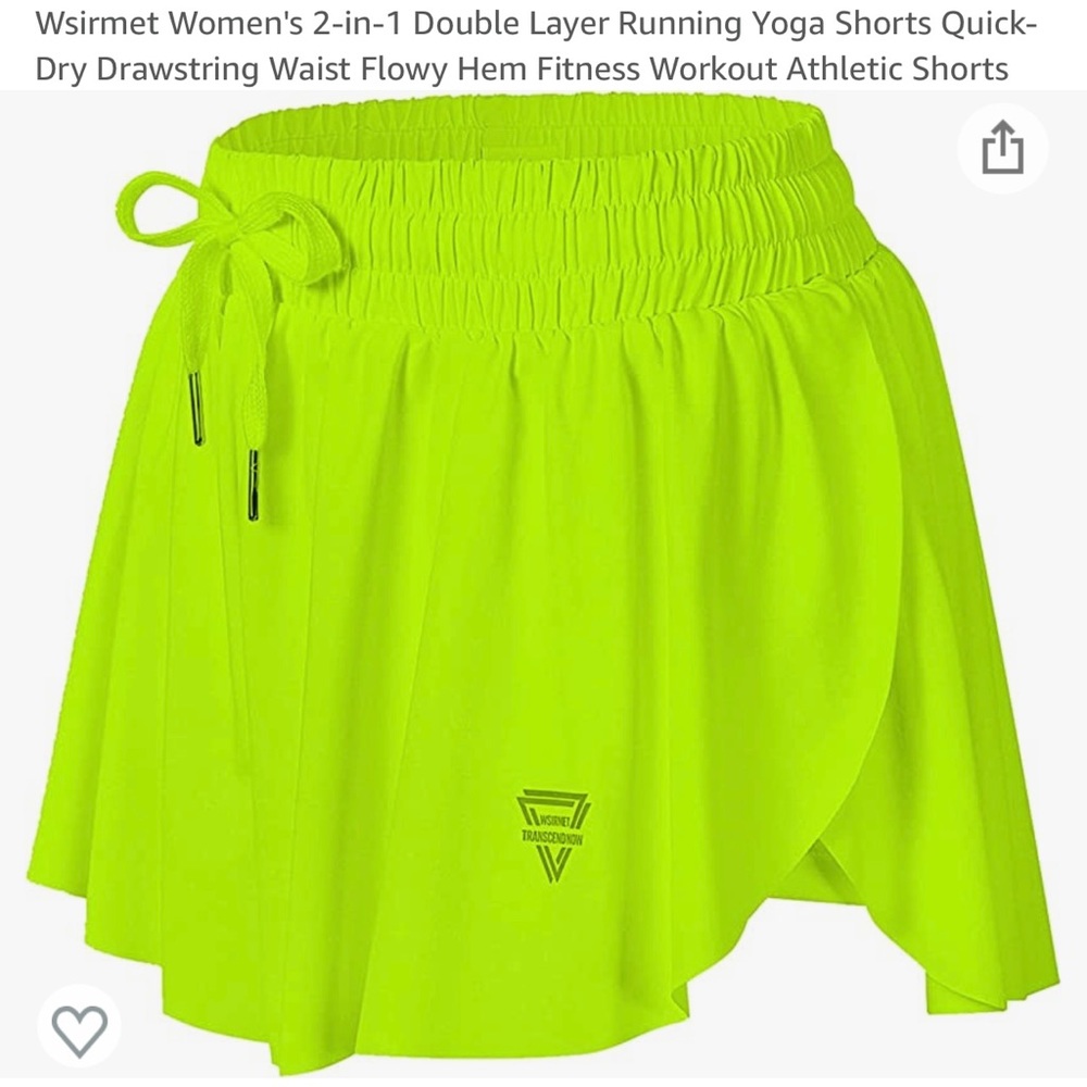 Neon Green Flowy Shorts